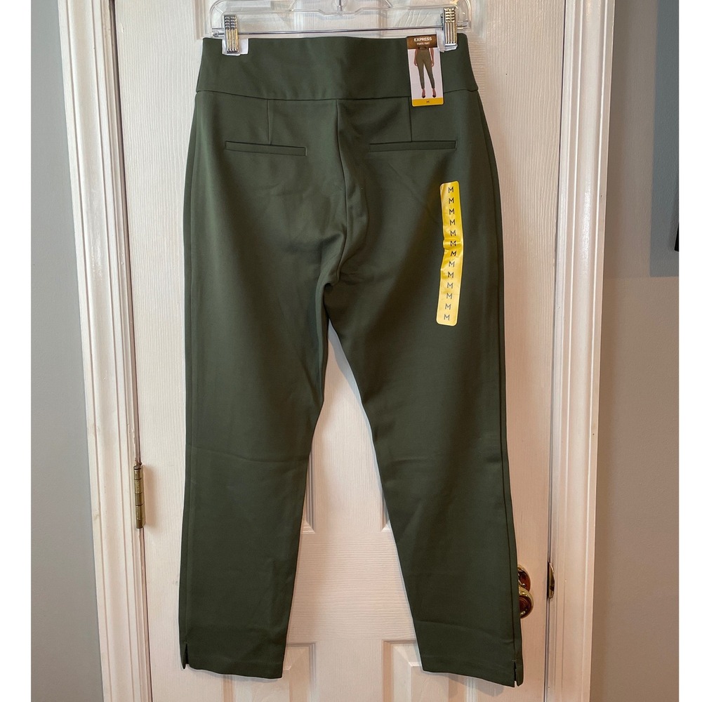 Express Ponte Pant Women Size M Olive Green High Rise Slim Tapered Leggings New - Picture 4 of 14